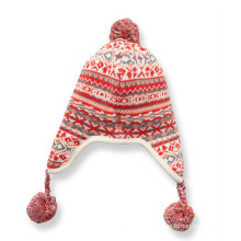 Enfants Enfants Filles D&#39;hiver Chaud Tricoté Bonnet En Plein Air Earflap Ear Warmer Ski Aviateur Chapeau (HW635)